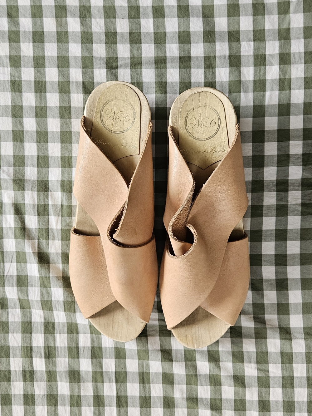 No. 6 Nude Twist Leather Mules